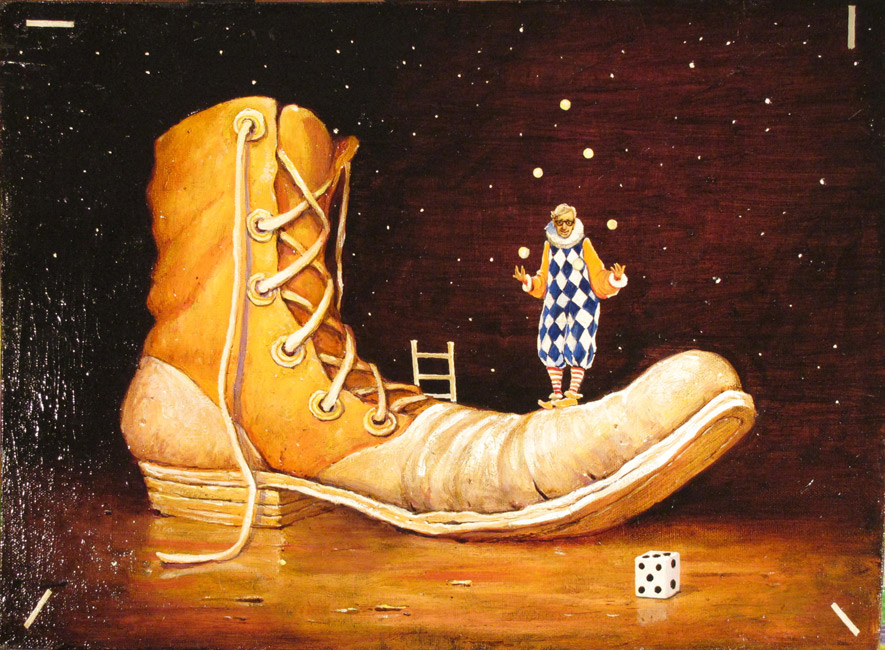Boot and the juggler, artist Vereshchagin Andrei