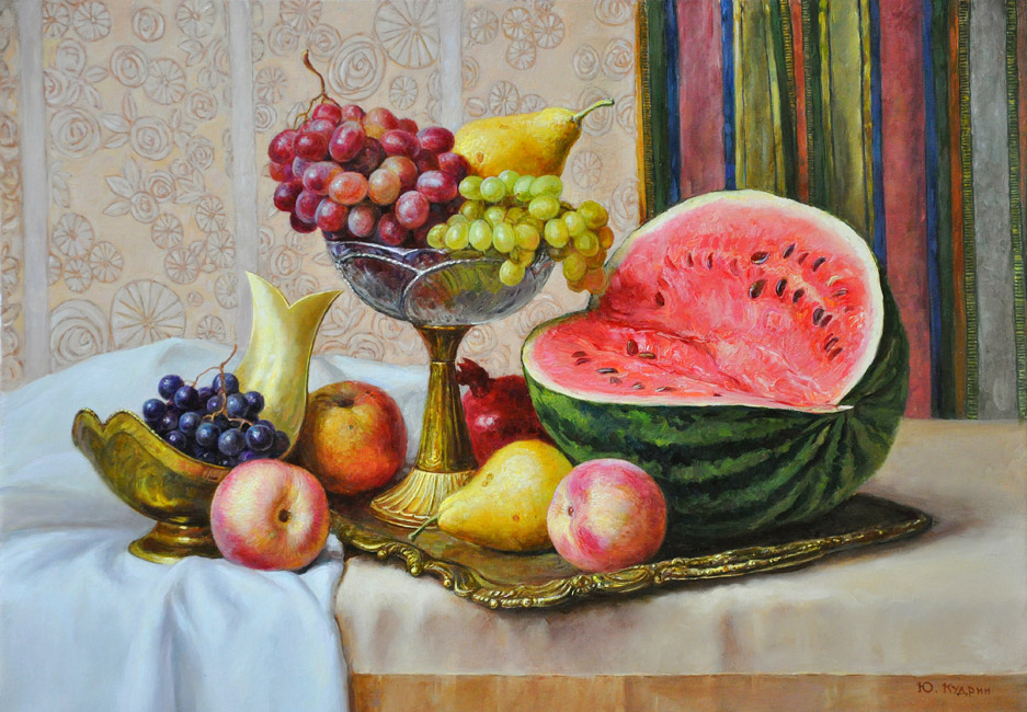  художник  Кудрин Юрий, картина Ягоды и фрукты