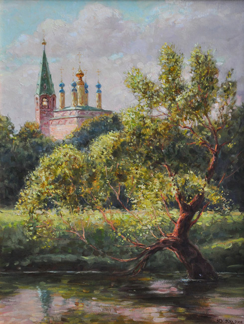  художник  Кудрин Юрий, картина Храм у реки