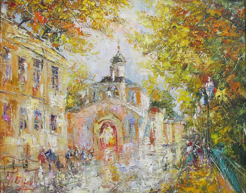  художник  Еникеев Юнис, картина Москва, Турчанин переулок