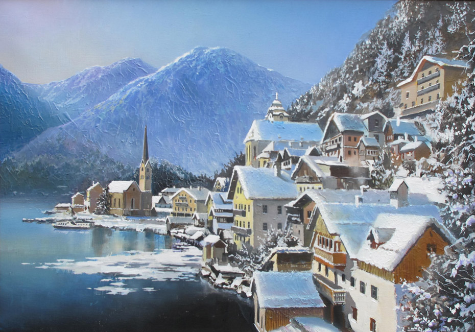  художник  Сорокин Юрий, картина  Хальштатт. Австрия  