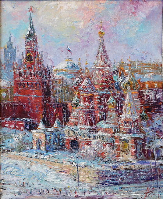  художник  Еникеев Юнис, картина Кремль