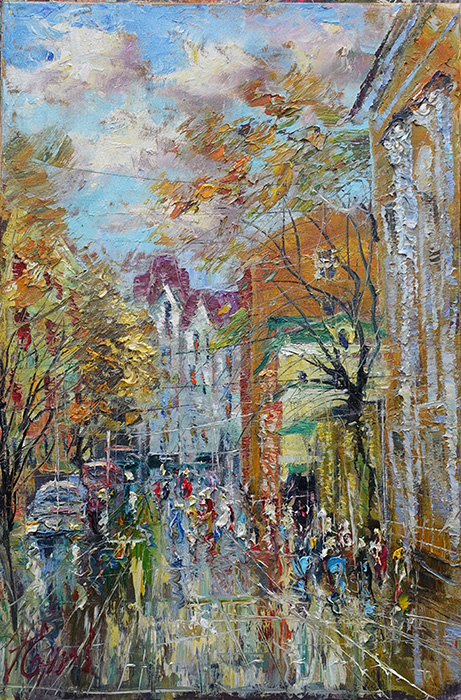  художник  Еникеев Юнис, картина 1-й Монетчиский переулок. Москва