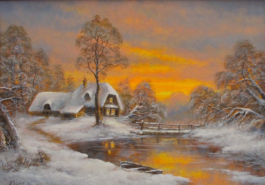 художник  Стрелков Александр, картина Начало зимы