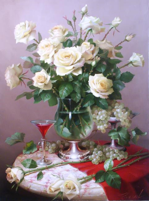  художник  Николаев Юрий, картина Розы