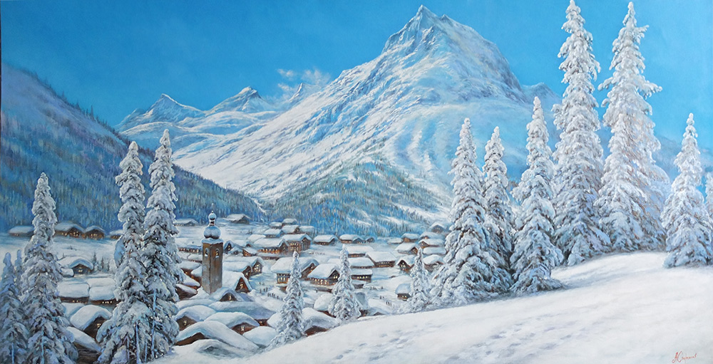  художник  Стрелков Александр, картина Альпийские горы