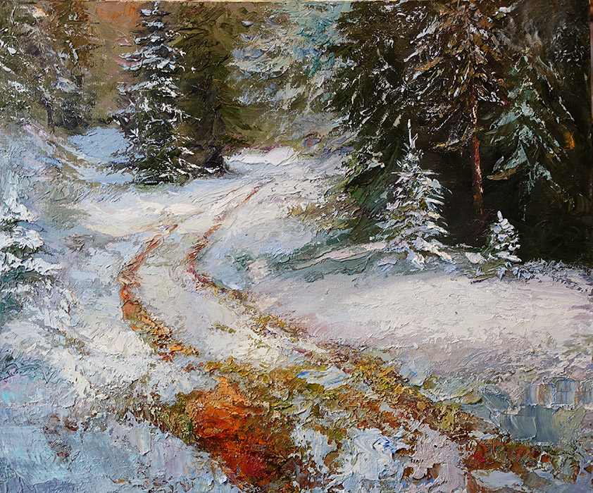Картина ранний снег