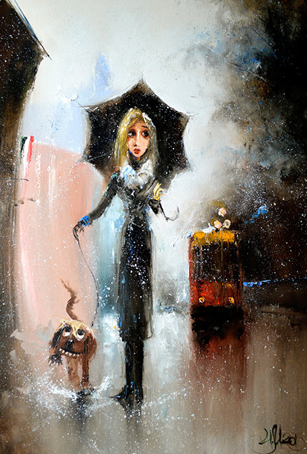  художник  Медведев Игорь, картина Дама с собачкой
