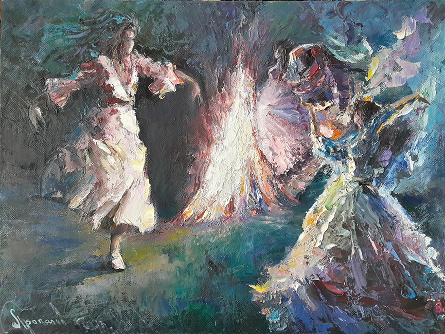  художник  Проказов Борис, картина Танцующие