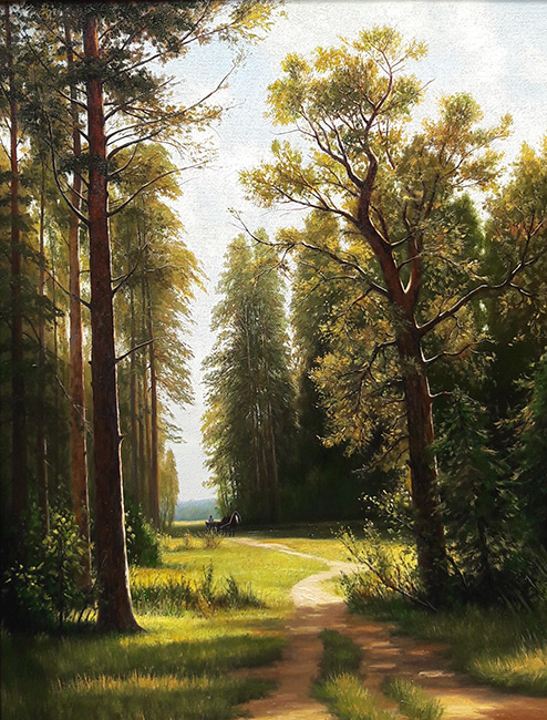 художник  Метинов Алтынбек, картина Тропинка в лесу