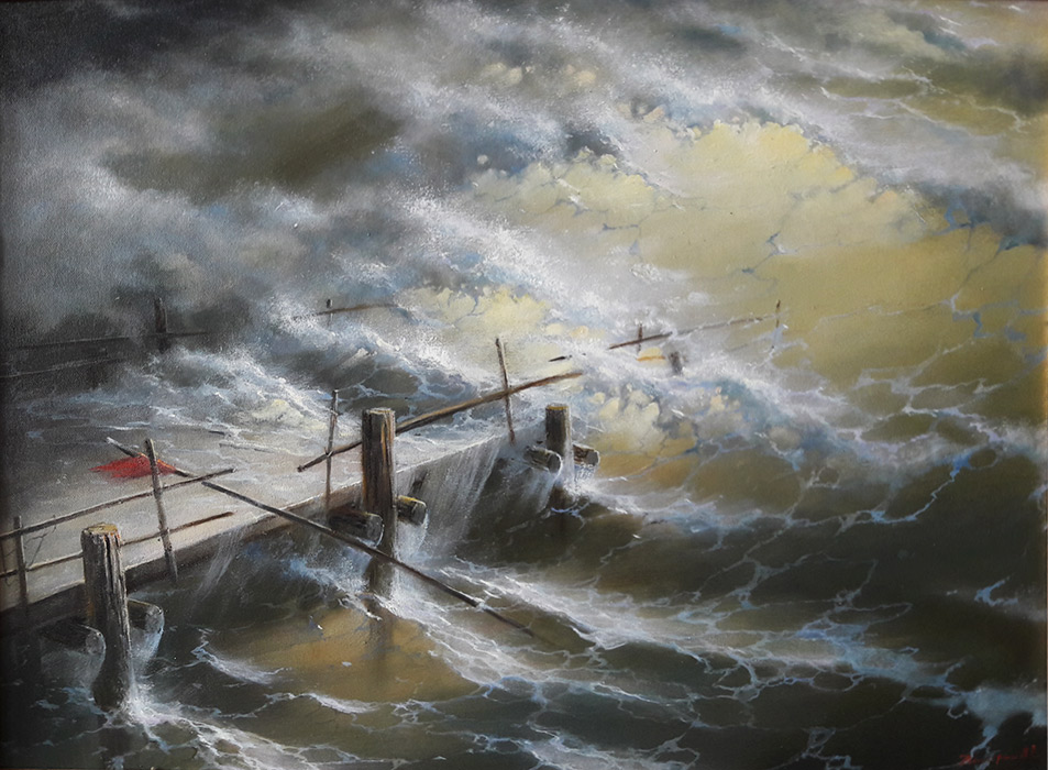  художник  Дмитриев Георгий, картина В шторм