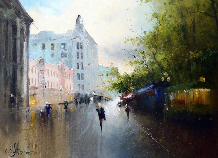 Арбат картина маслом