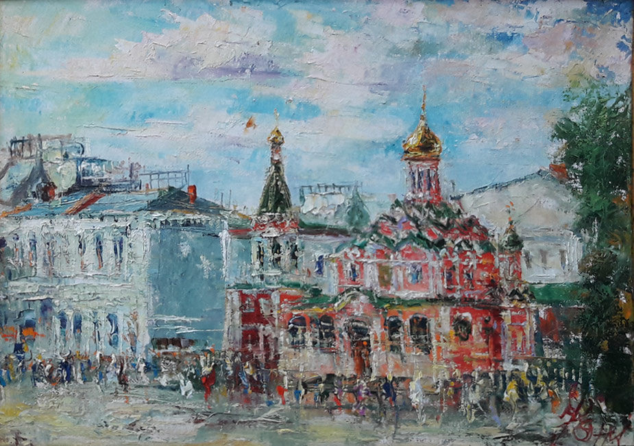  художник  Еникеев Юнис, картина Около Кремля