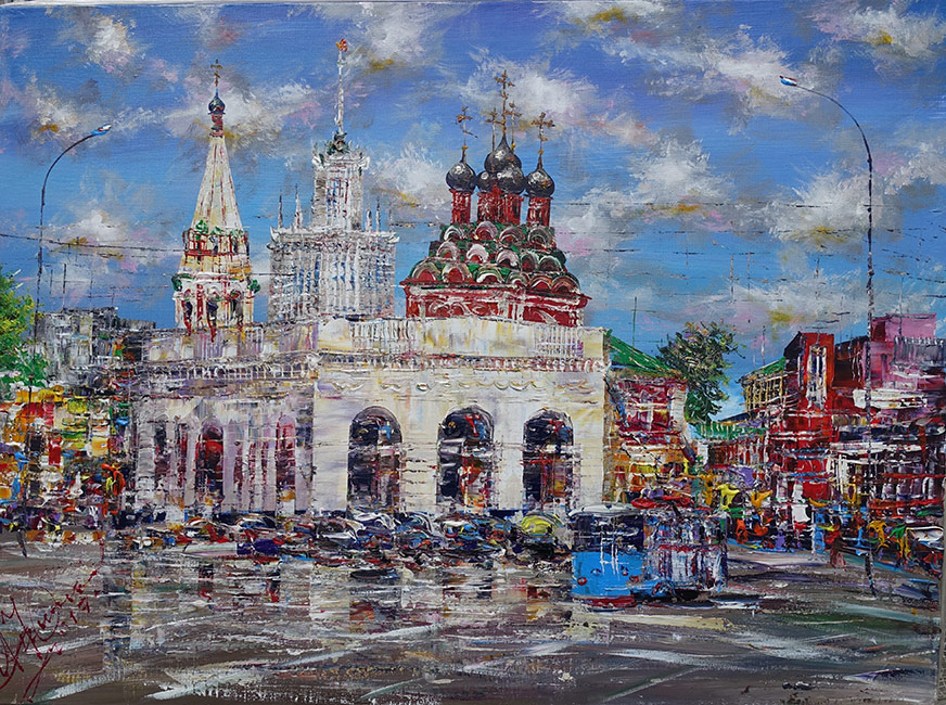  художник  Еникеев Юнис, картина Таганская площадь