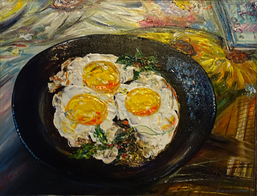 Картина маслом яичница