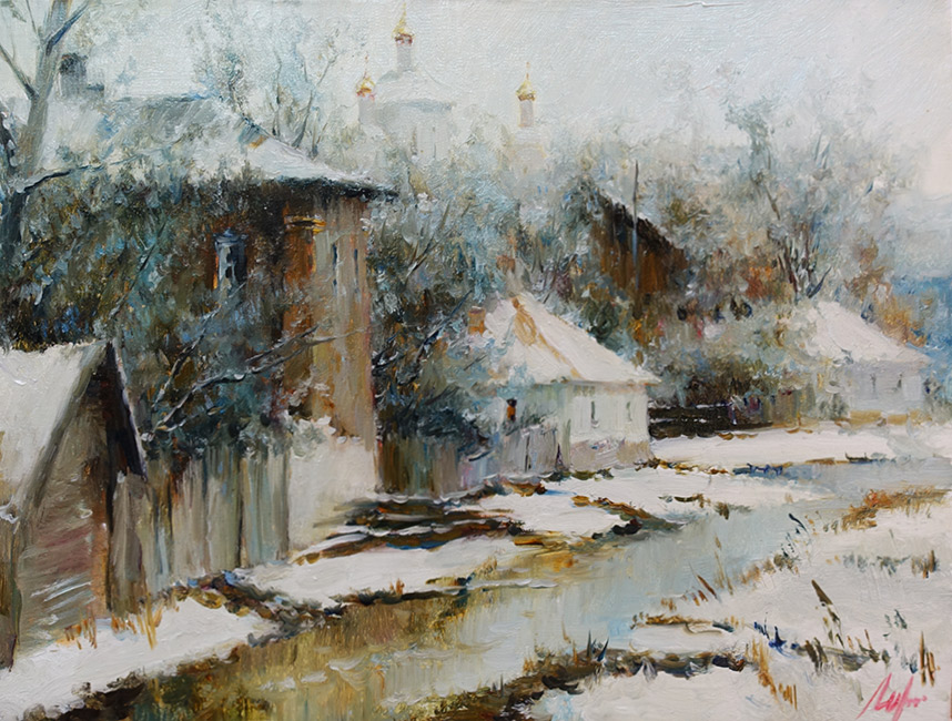  художник  Лихоманов Юрий, картина Углич, зима
