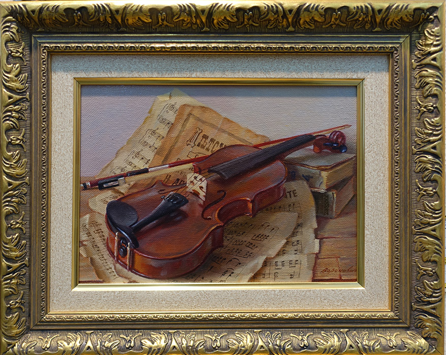  художник  Воронович Андрей, картина Натюрморт со скрипкой