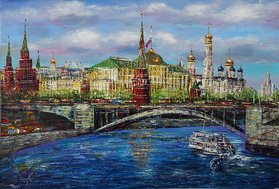 Картина Маслом На Холсте Вид Кремля Купить