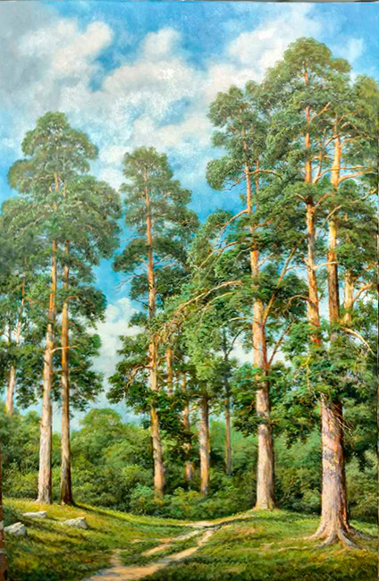  художник  Стрелков Александр, картина Сосновый лес