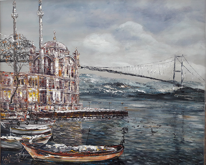  художник  Еникеев Юнис, картина Стамбул, Босфор