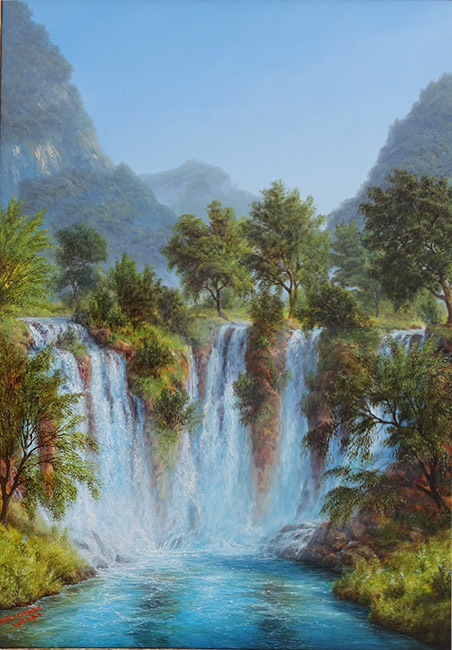  художник  Лысак Геннадий, картина Китайский водопад