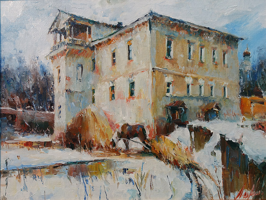  художник  Лихоманов Юрий, картина Старый дом в Мышкине