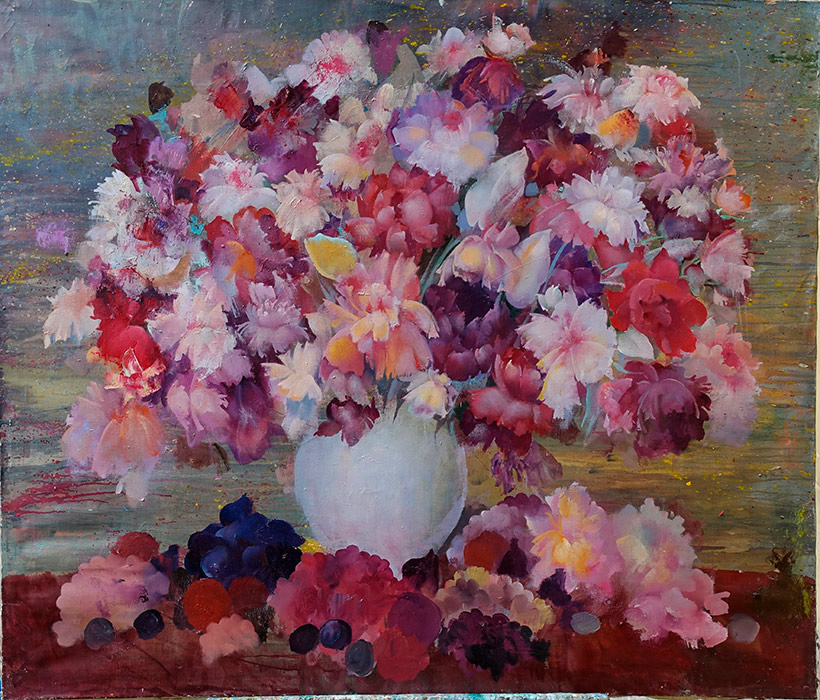  художник  Тенета Виктория, картина Большие розовые пионы