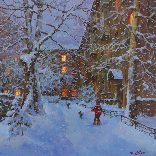  художник  Левин Дмитрий, картина Зимы волшебные моменты