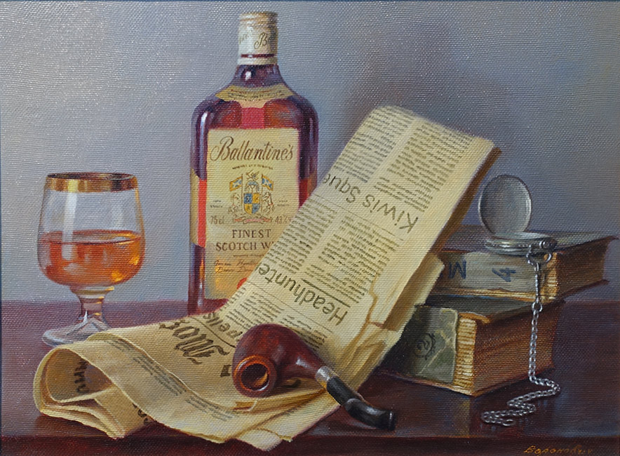  художник  Воронович Андрей, картина Натюрморт  с виски
