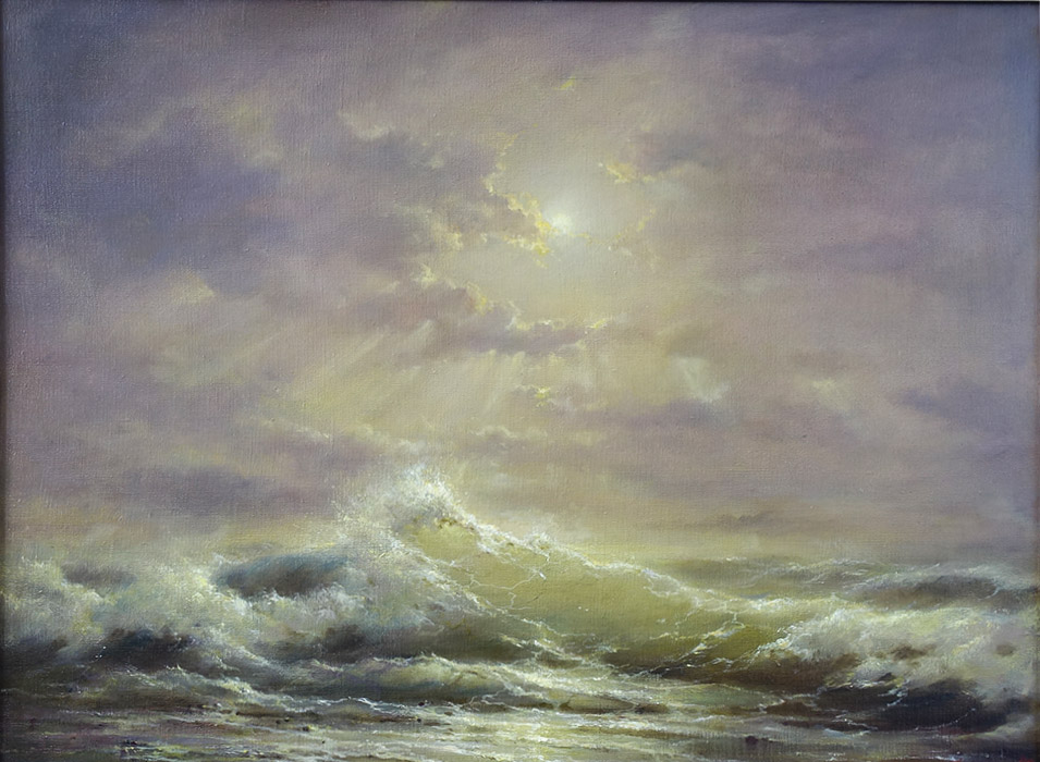  художник  Дмитриев Георгий, картина Луна и море