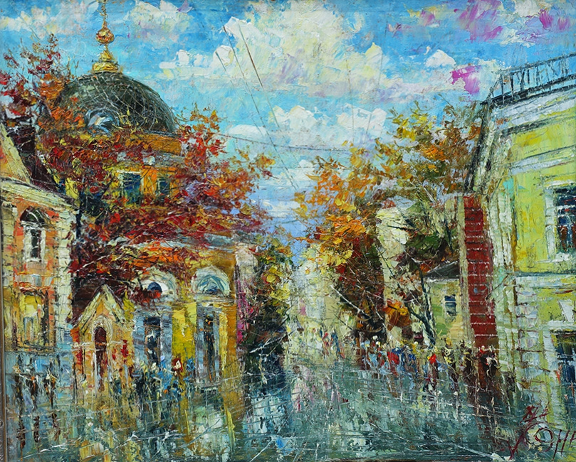 художник  Еникеев Юнис, картина Москва, Ордынка