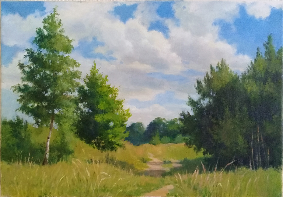 Картина дорога в лес