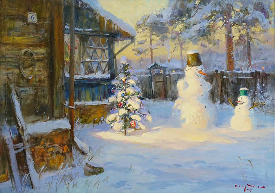  художник  Свиридов Сергей, картина Скоро  Новый  год
