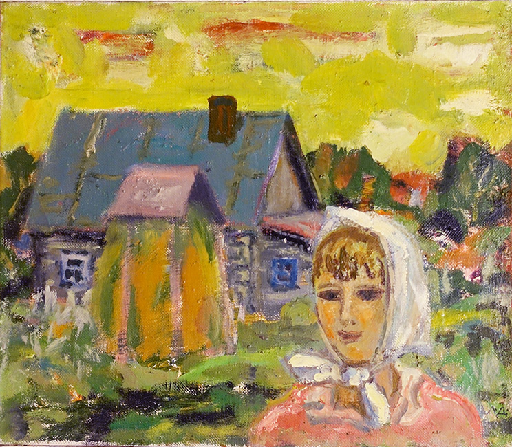  художник  Дьяконицын Лев, картина Лето в  деревне
