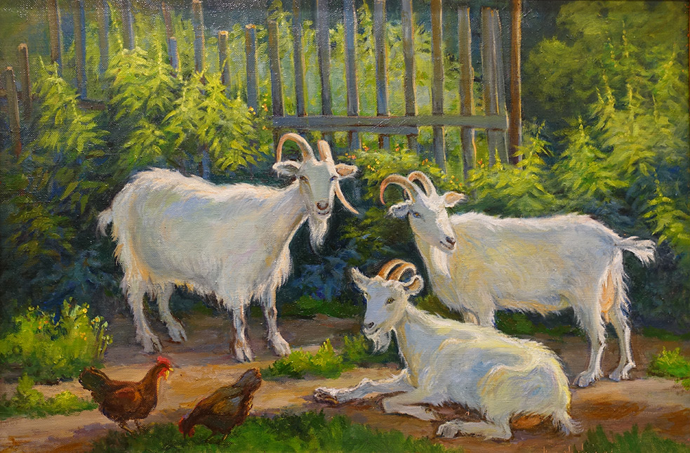  художник  Шумакова Елена, картина Три козы