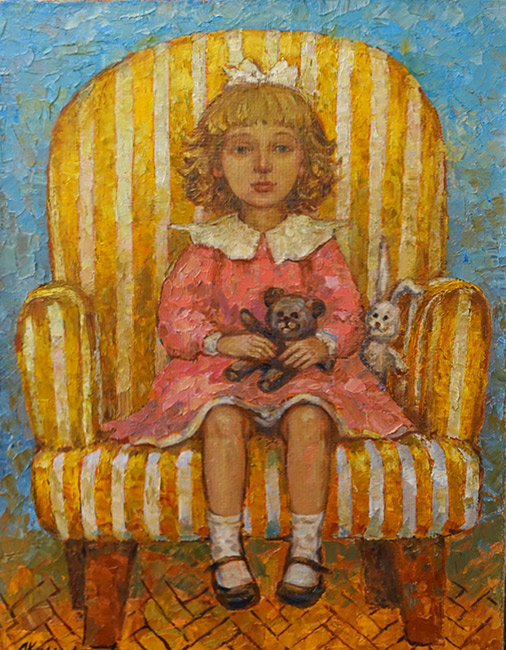  художник  Каллистова Елена, картина Девочка в кресле
