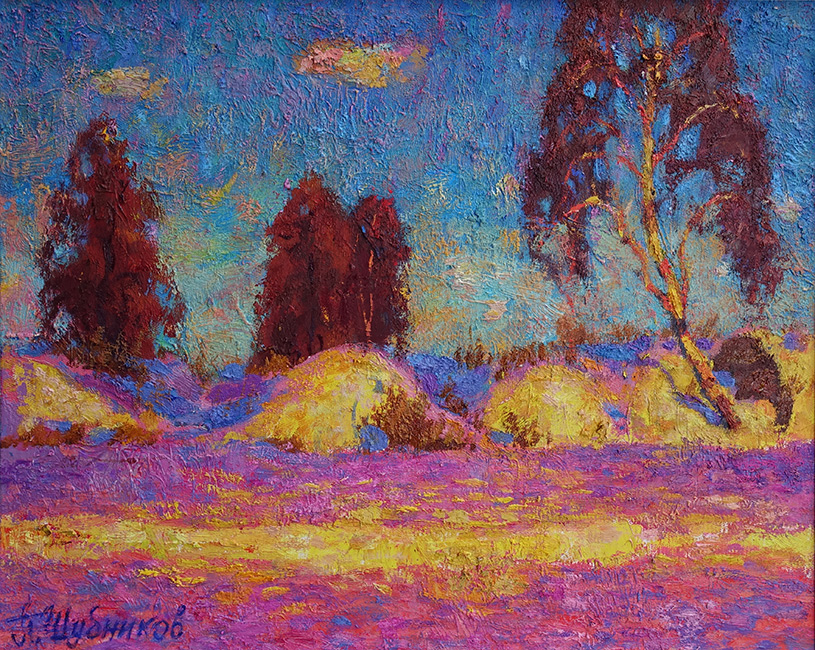  художник  Шубников Павел, картина Солнце на снегу