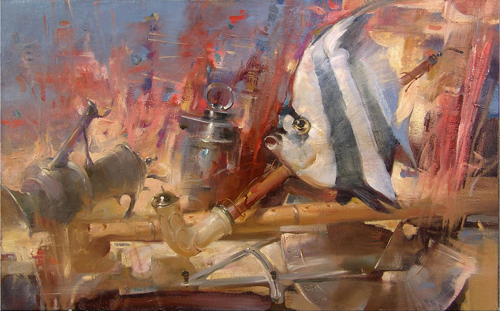  художник  Масленников Виталий , картина Затерянный мир (вечер)