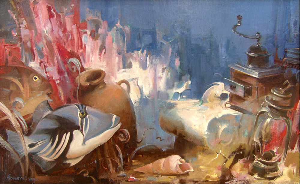  художник  Масленников Виталий , картина Затерянный мир (день)