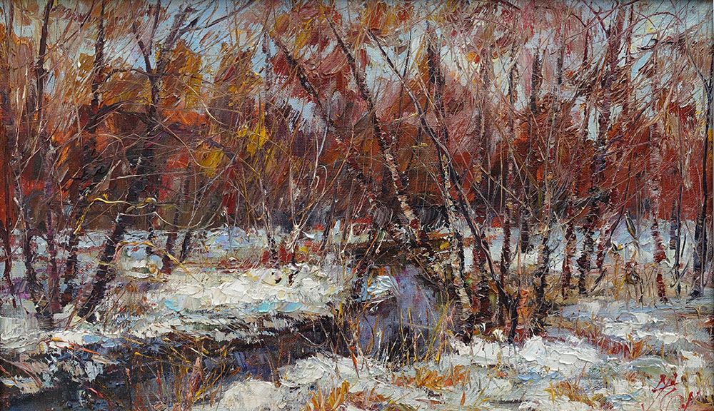  художник  Еникеев Юнис, картина Осенний пейзаж