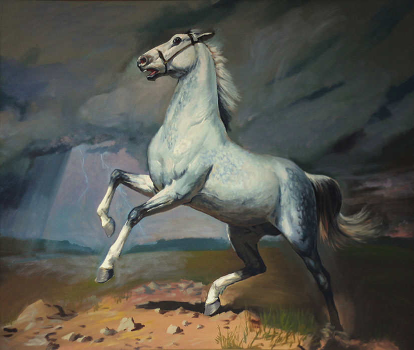  художник  Лукиянов Николай, картина Белый конь