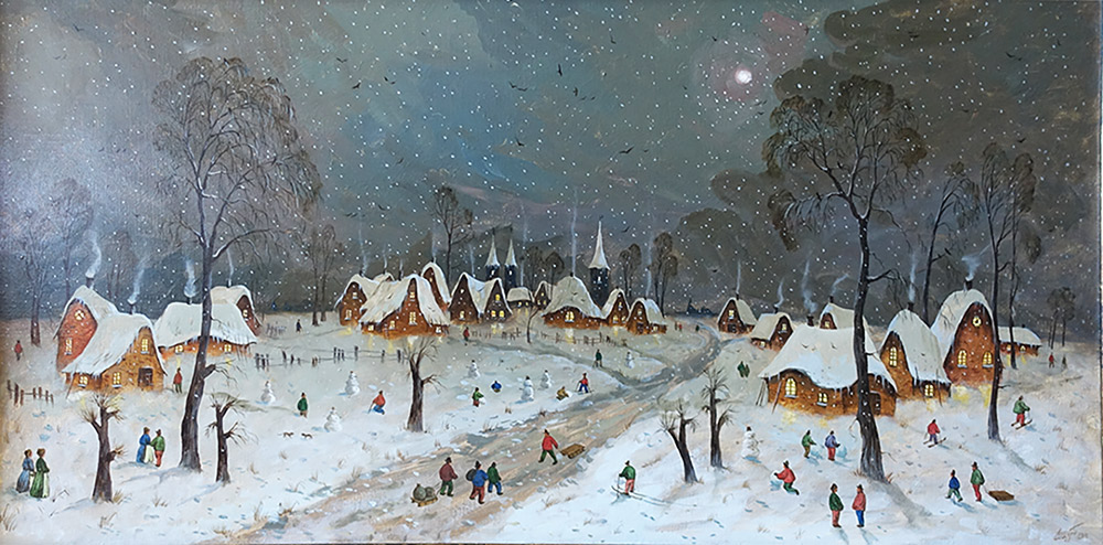  художник  Щербатых Олег , картина Вечер на хуторе