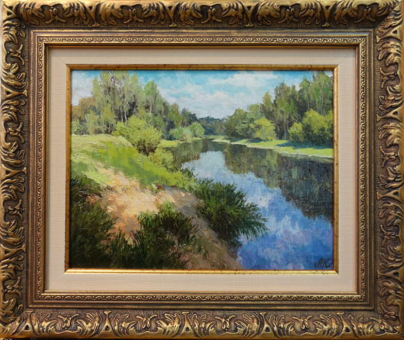  художник  Каркаев Алексей, картина На берегу реки
