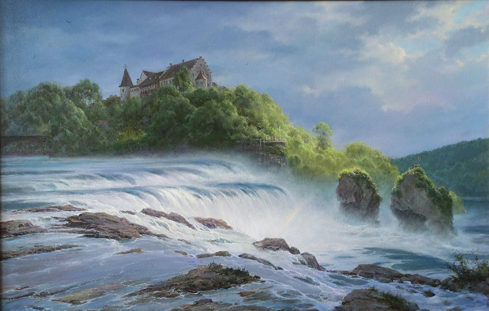  художник  Дмитриев Георгий, картина Рейнский водопад