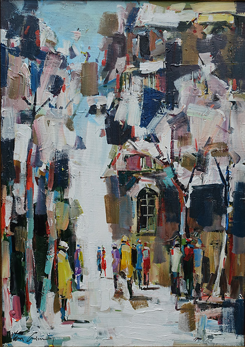  художник  Жан Гиней Игитян, картина Улица в старом городе