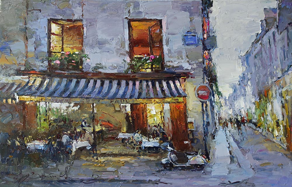  художник  Зайцев Алексей, картина Кафе в Париже