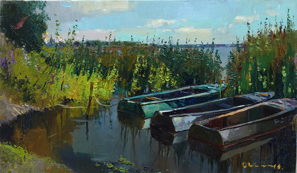 художник  Козлов Дмитрий, картина На озере Неро