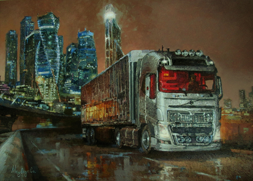  художник  Медведева Ольга, картинакартина грузовик  VOLVO FH16 