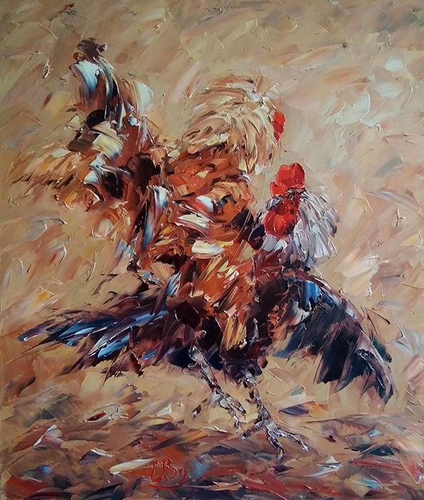 Петушиные бои дали картина