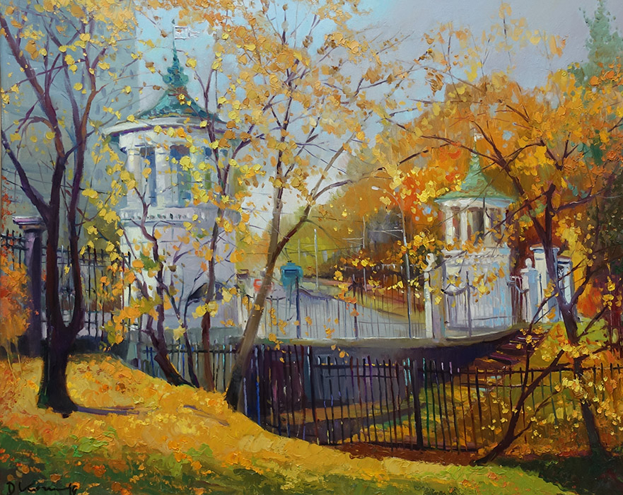  художник  Козлов Дмитрий, картина Вход в ботанический сад